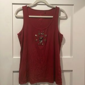Tommy Bahama ribbed tank with sequin embellishment